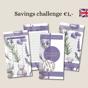 Spaar challenge kaarten - bereik jouw spaardoelen, sparen, spaarkaarten, zipper map, printbaar