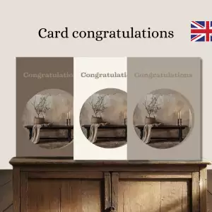 Gefeliciteerd Kaart - Landelijke stijl home decoratie, kaarten, fotokaart