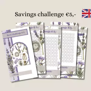 Spaar challenge kaarten € 5,- Gemakkelijk en leuk sparen