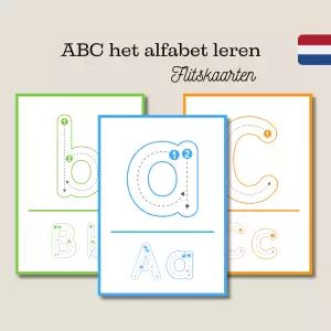 Speels en educatief ABC leren met flitskaarten