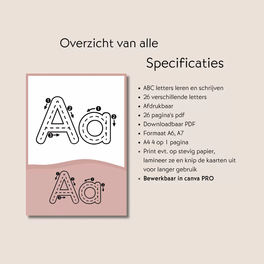 Flashcards ABC leren schrijven! Bewerkbaar PRO - Afbeelding 2